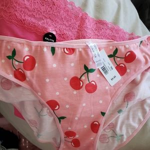La Vie en Rose Cherry panties XXL Cotton/lycra (small fit) Bikini BNWT